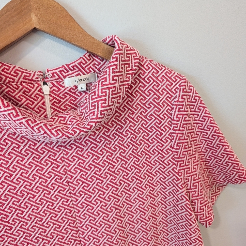 Tyler Boe Pink and White Geometric Dress - Picture 2 of 11